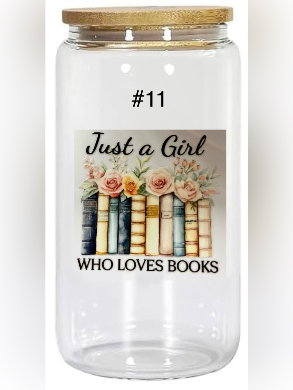 *Buy Now* book lovers cups 16 ounce glass tumbler straw and bamboo lid - Picture 11 of 15